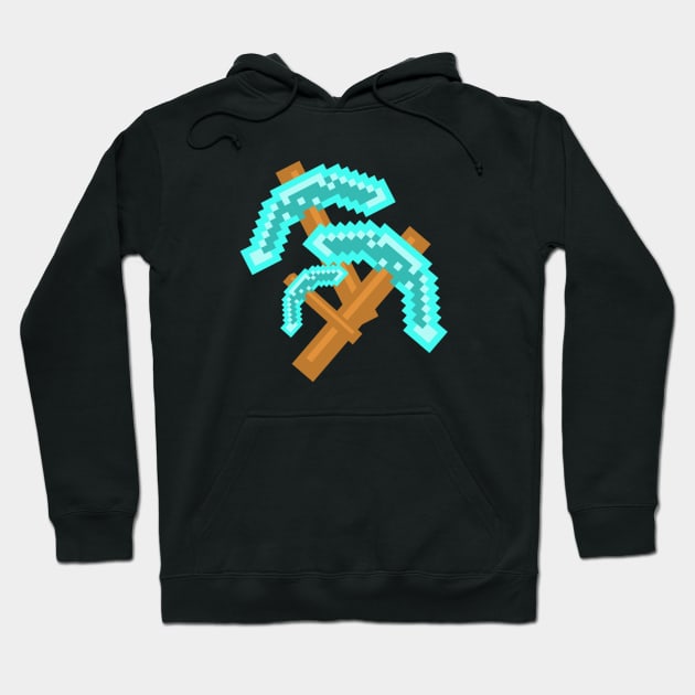 PICKAXE FOR MINER ON PIXEL ART Hoodie by ASCORNION